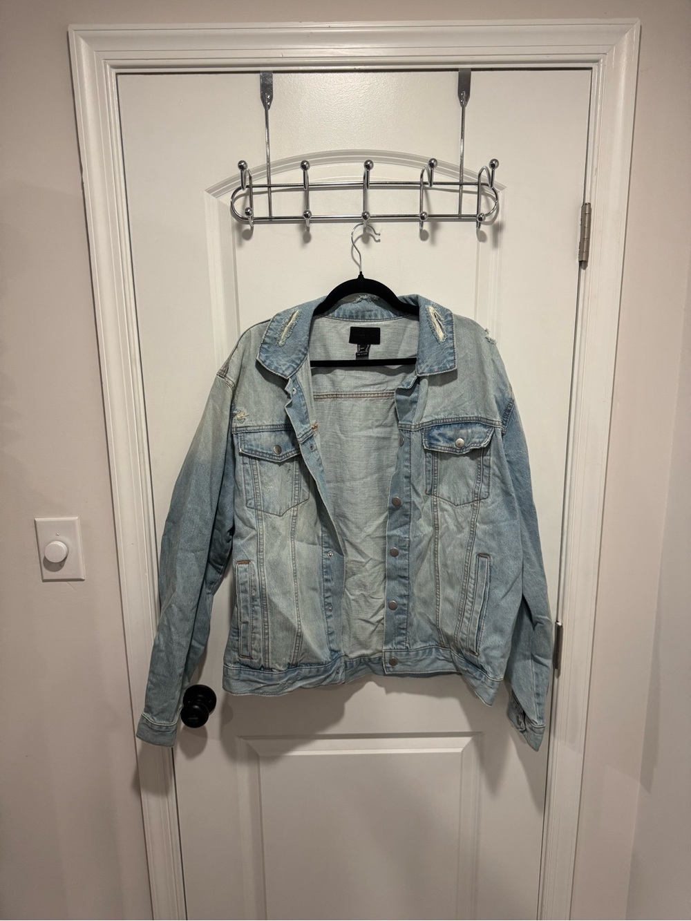 Forever 21 Light Blue Distressed Denim Jacket